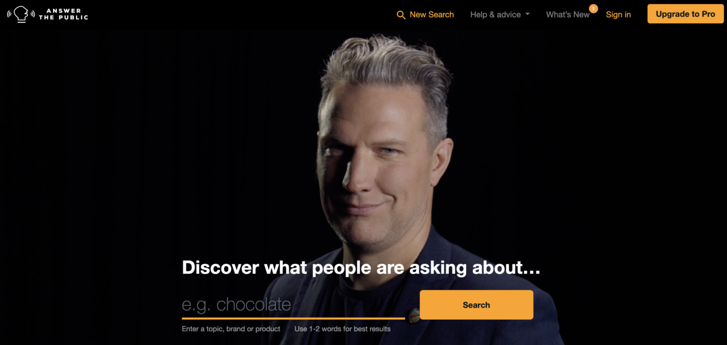 AnswerThePublic Screenshot for Keyword Research
